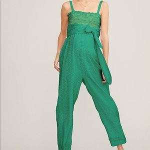 Hatch Wrap Around Jumpsuit, kelly green tiny dot size 3